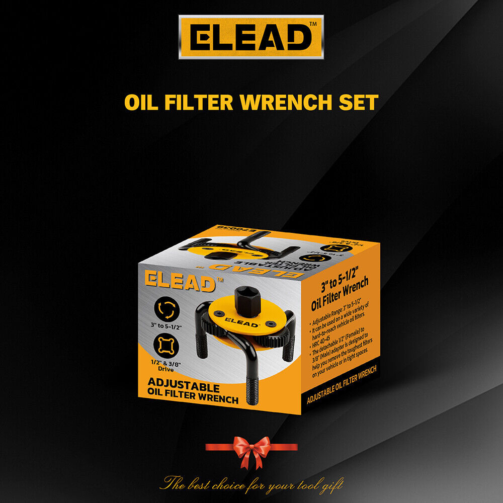 ELEAD 3" to 5-1/2" Oil Filter Wrench Set Oil Filter Removal Tool Automotive Use