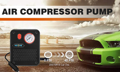 NOONE 1.9M Air Compressor Tire Inflator 12V Portable Car Tire Inflator Pump 60W