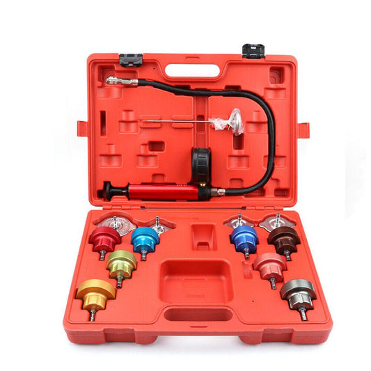 Universal Cooling System Radiator Pressure Tester Gasket Test Kit Leak Detector