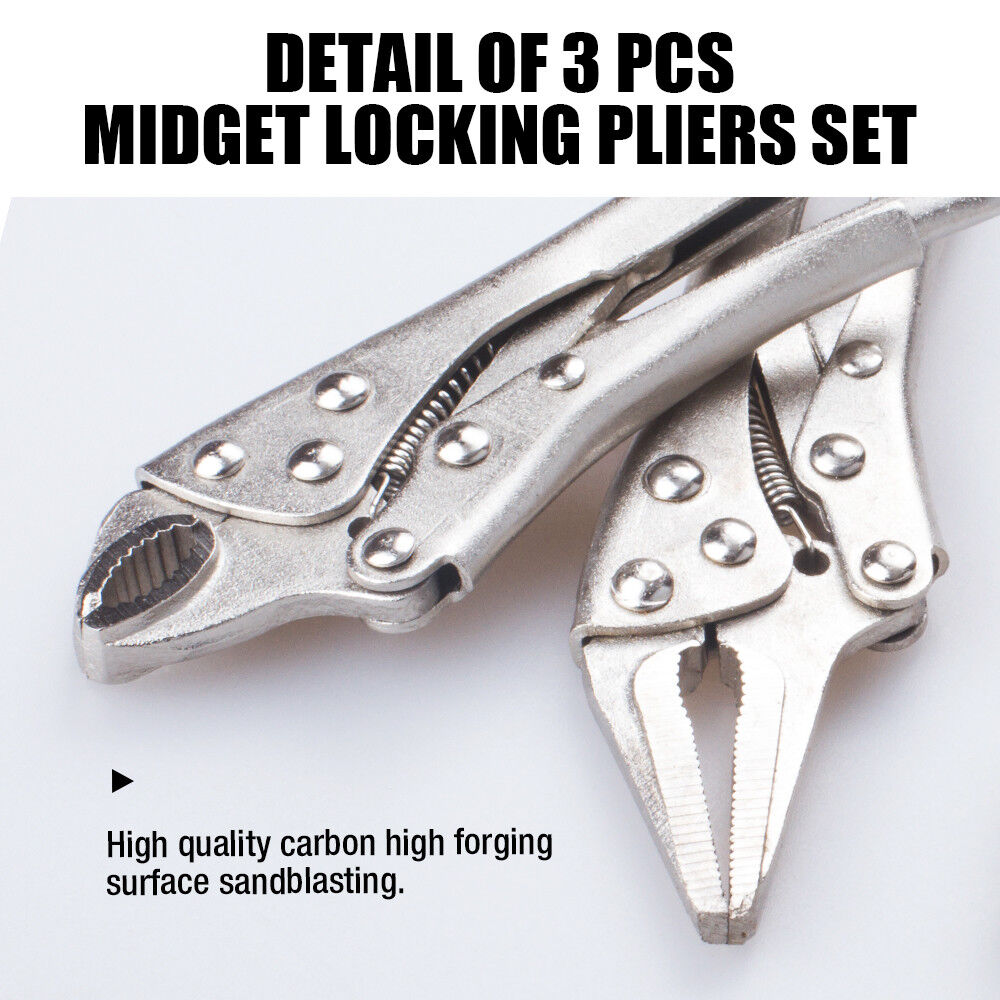 Vice Grip Locking Pliers Curved Jaw Auto Locking 235mm Long With Soft Grip