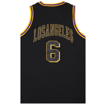 Kid's Basketball Jersey Tank Boys Sports T Shirt Tee Singlet Tops Los Angeles, Black - Los Angeles 6, 2