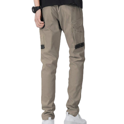 Men's Cotton Drill Cargo Work Pants UPF 50+ 13 Pockets Tradies Workwear Trousers, Khaki, 38