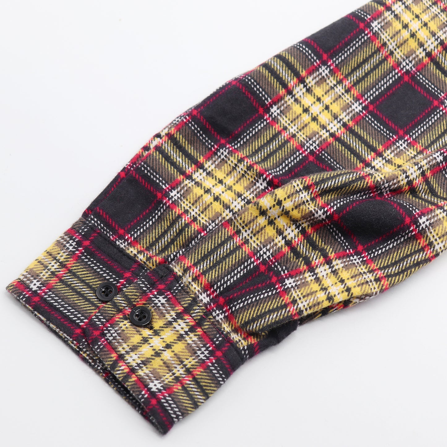 Men's 100% Cotton Flannelette Shirt Long Sleeve Plaid Check Flannel w Pockets, Golden Horizon Plaid, M
