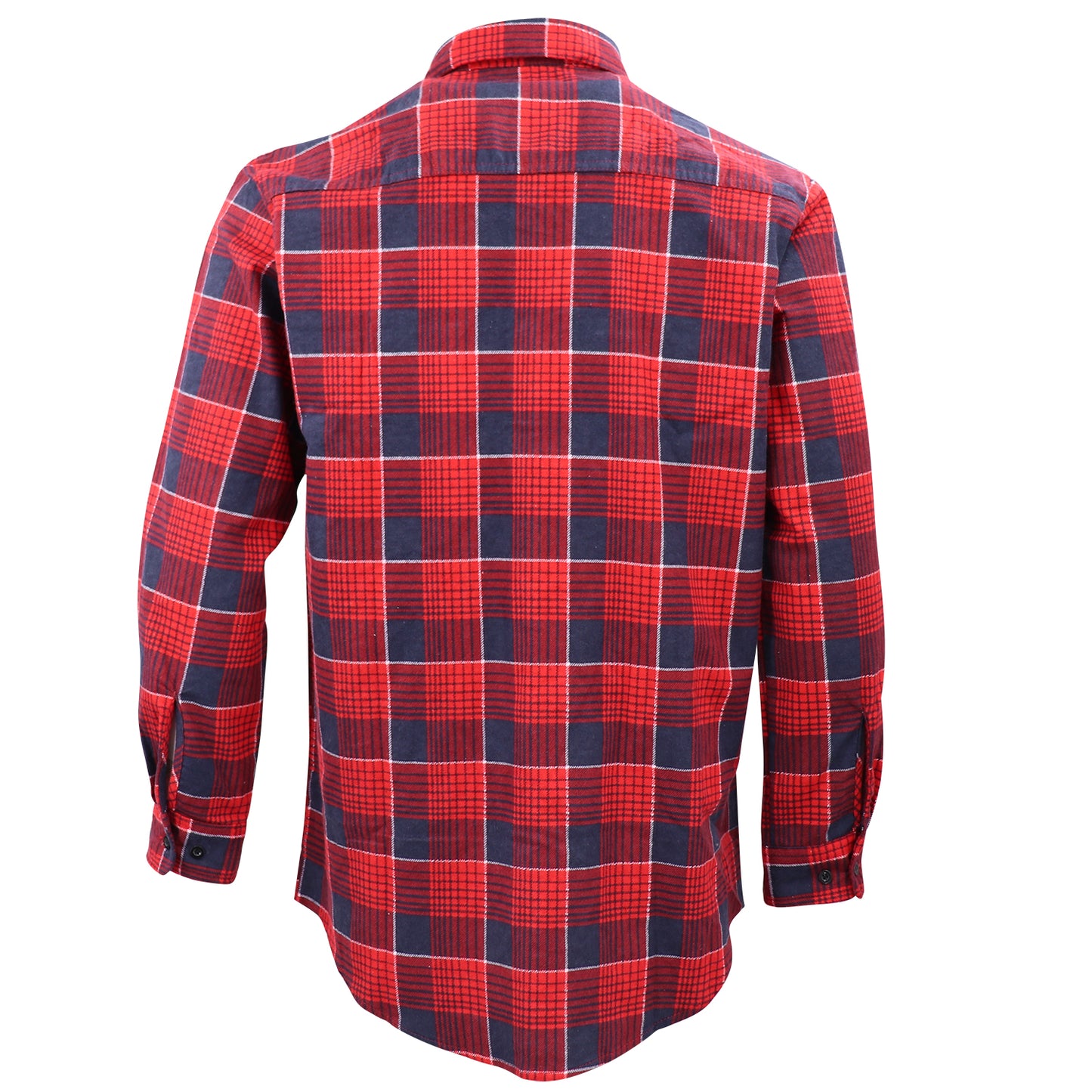Men's 100% Cotton Flannelette Shirt Long Sleeve Plaid Check Flannel w Pockets, Crimson Tide Plaid, S
