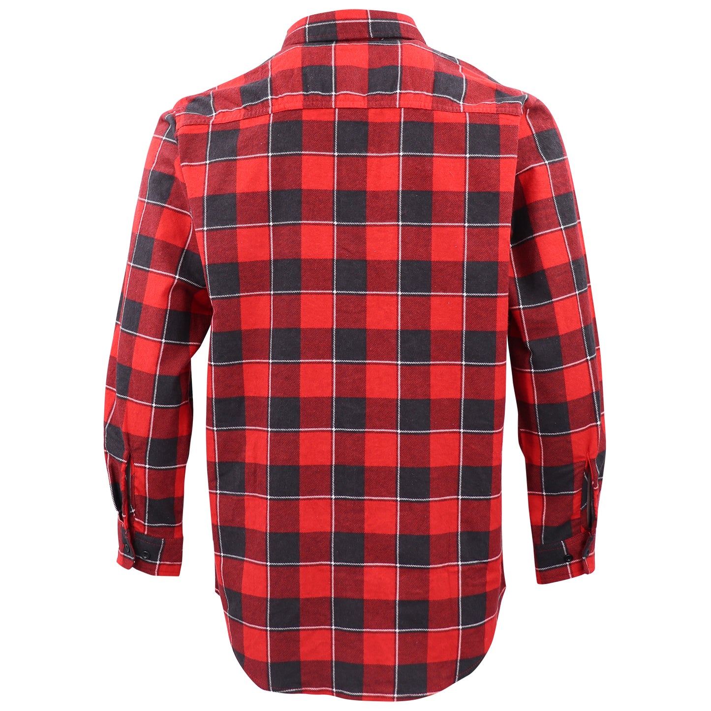 Men's 100% Cotton Flannelette Shirt Long Sleeve Plaid Check Flannel w Pockets, Lumberjack Red Buffalo Plaid, XL