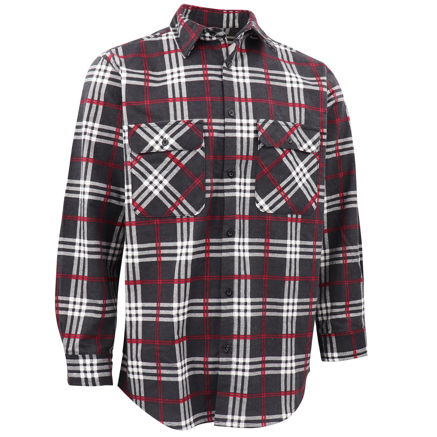 Men's 100% Cotton Flannelette Shirt Long Sleeve Plaid Check Flannel w Pockets, Shadow Glen Plaid, M