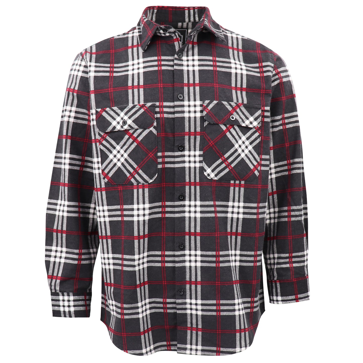Men's 100% Cotton Flannelette Shirt Long Sleeve Plaid Check Flannel w Pockets, Shadow Glen Plaid, M