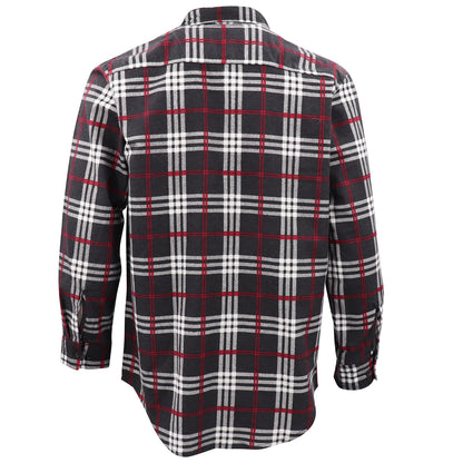 Men's 100% Cotton Flannelette Shirt Long Sleeve Plaid Check Flannel w Pockets, Shadow Glen Plaid, M