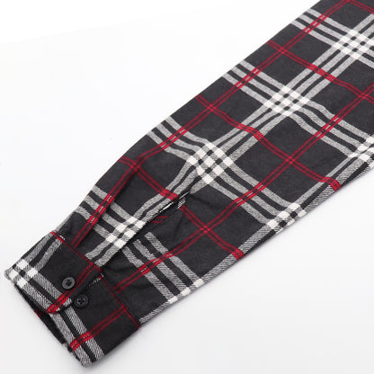 Men's 100% Cotton Flannelette Shirt Long Sleeve Plaid Check Flannel w Pockets, Shadow Glen Plaid, M