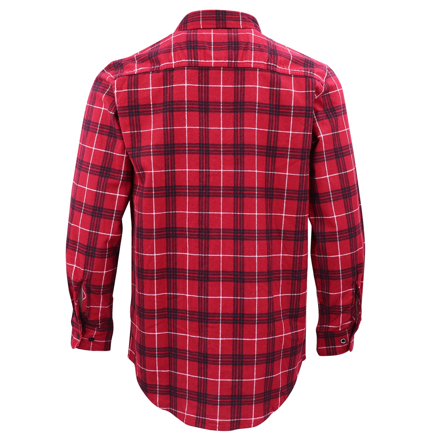 Men's 100% Cotton Flannelette Shirt Long Sleeve Plaid Check Flannel w Pockets, Scarlet Ember Plaid, M