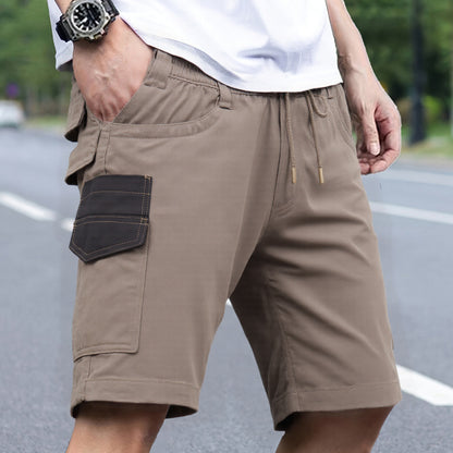 Mens Cargo Cotton Work Shorts 10 Pockets Tradies Utility Pants Workwear Trousers, Khaki, 28