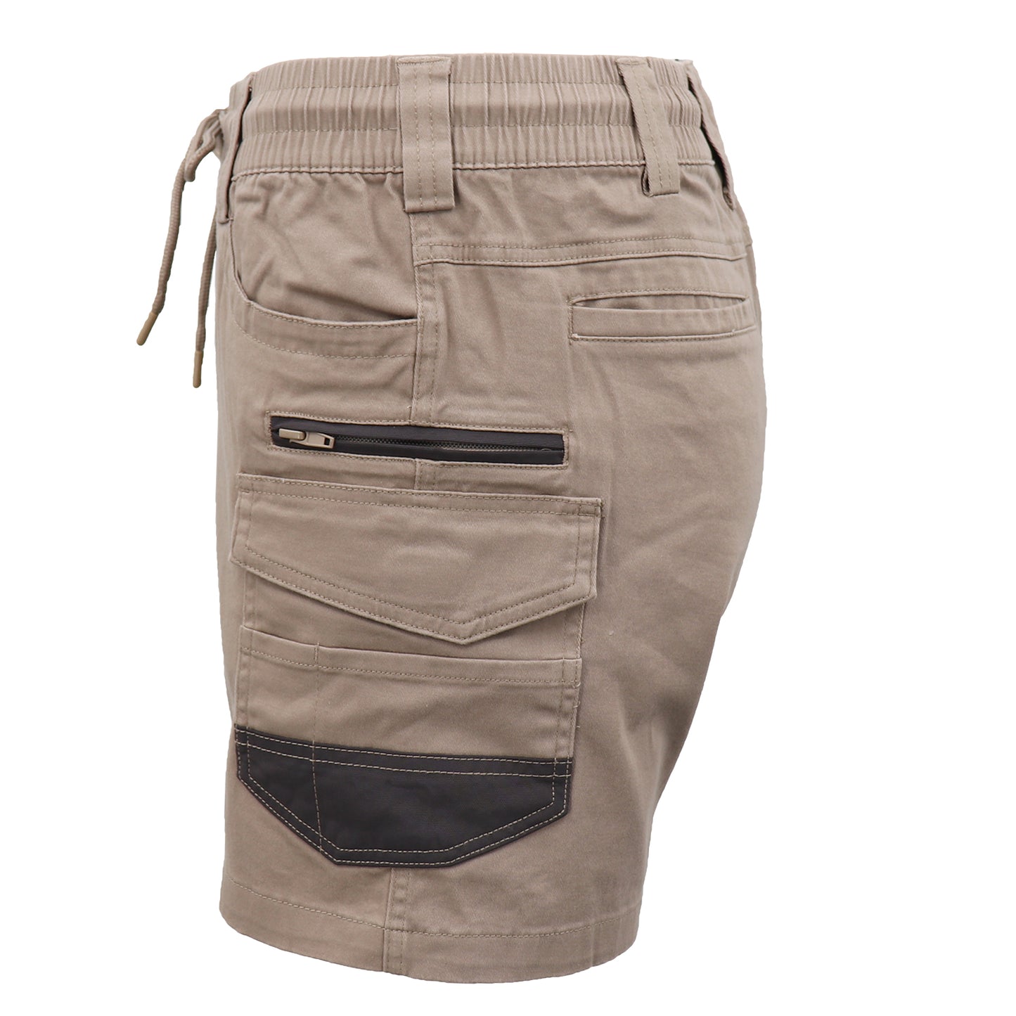 Mens Cargo Cotton Work Shorts 10 Pockets Tradies Utility Pants Workwear Trousers, Khaki, 28