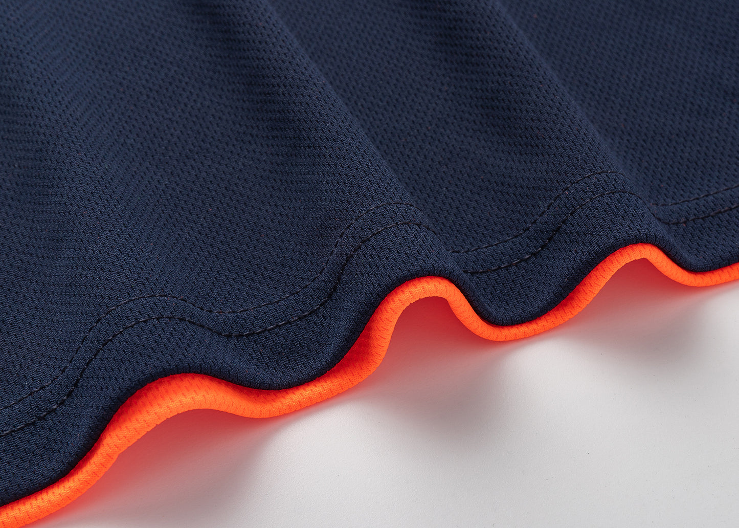 HI VIS Long Sleeve Polo Shirt Reflective Tape Safety Tradie Work Wear Tops Tee, Fluro Orange / Navy, XL