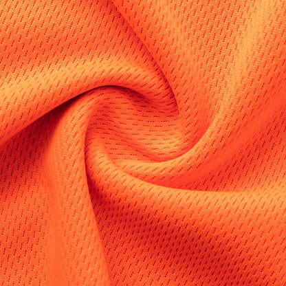 HI VIS Long Sleeve Polo Shirt Reflective Tape Safety Tradie Work Wear Tops Tee, Fluro Orange / Navy, XL