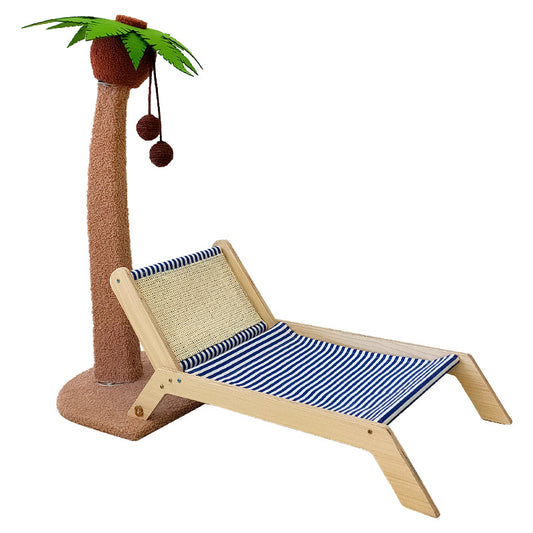 Wood coconut tree lounge chair cat bed dog bed cat scratching post toy pet nest