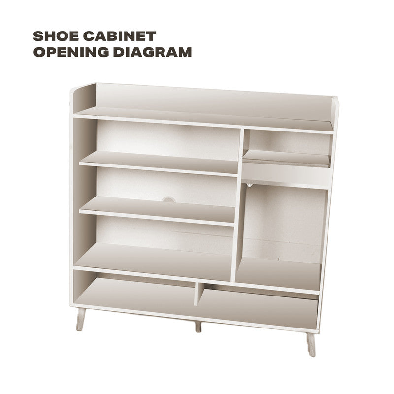 White simple style shoe cabinet storage cabinet