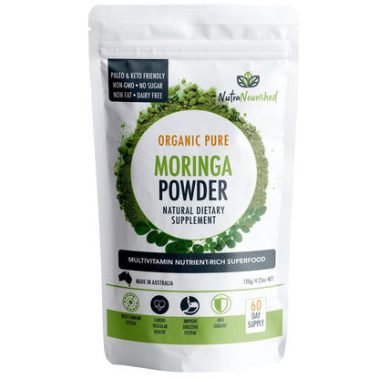 Organic Pure Moringa Leaf Powder 120g