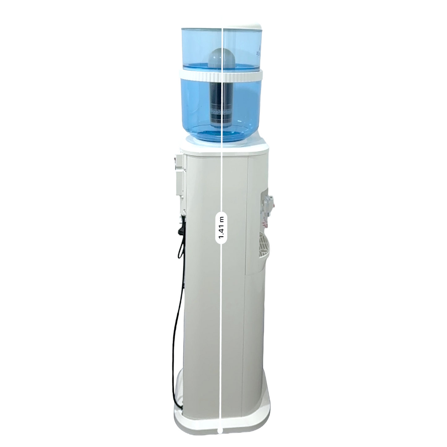 Luxurious White Free Standing Hot and Cold-Water Dispenser with Filter Bottle and LG Compressor