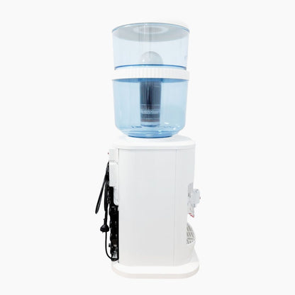 Luxurious White Benchtop Hot and Cold-Water Dispenser with Filter Bottle and LG Compressor