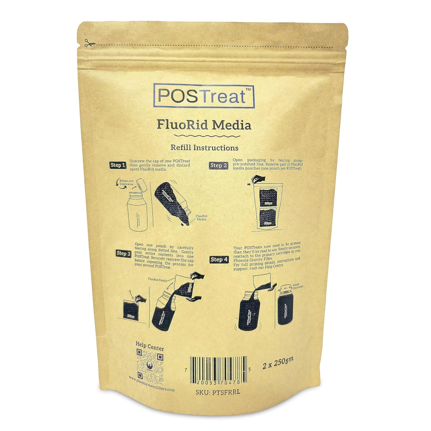 POSTreat FluoRid Media Refill -Fluoride Filter Media-Phoenix Gravity