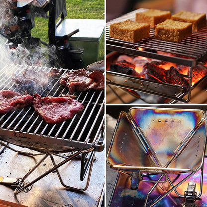 Camping Stainless Steel Collapsible Barbecue Grill Portable Outdoor BBQ Grill