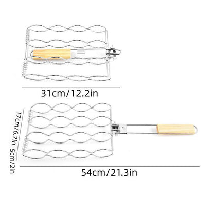 Folding Handle Corn Grill Clip Anti Scald Barbecue Tool for Home Outdoor Cooking
