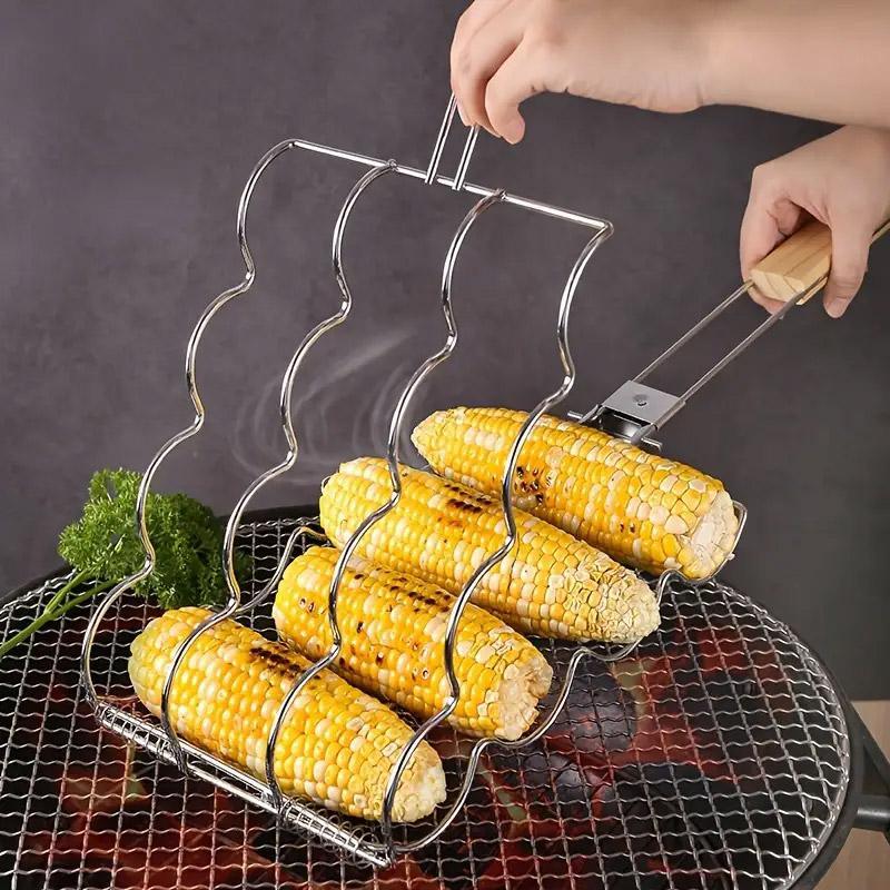 Folding Handle Corn Grill Clip Anti Scald Barbecue Tool for Home Outdoor Cooking