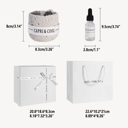 Crystal Stone Oil Diffuser Passive Aromatherapy Set White Natural Bedroom Decor - Blue Bellflower