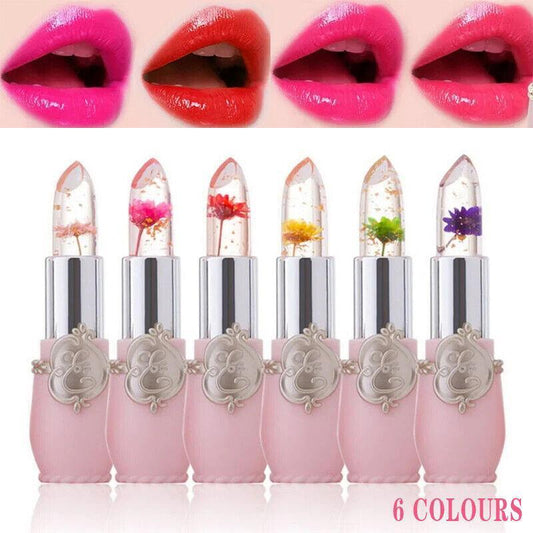 Flower Lipstick Color Jelly Transparent Magic Changing Lip Temperature Change Au - Red