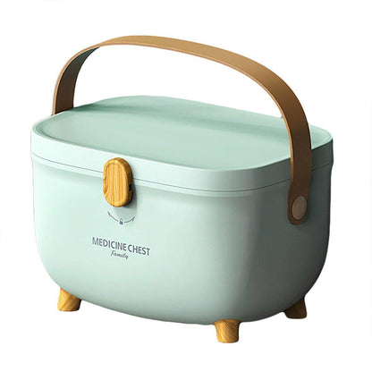 2 Layer Portable First Aid Kit Emergency Medicine Chest Organizer Storage Box - Green