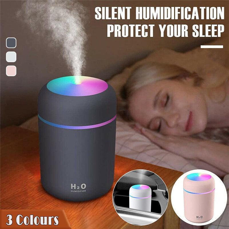 Usb Car Air Purifier Diffuser Aroma Oil Humidifier Mist Led Night Light Home Au - Pink