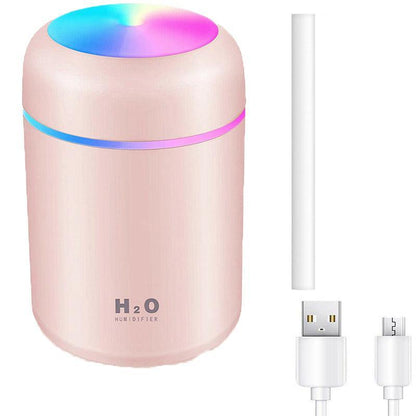 Usb Car Air Purifier Diffuser Aroma Oil Humidifier Mist Led Night Light Home Au - Pink