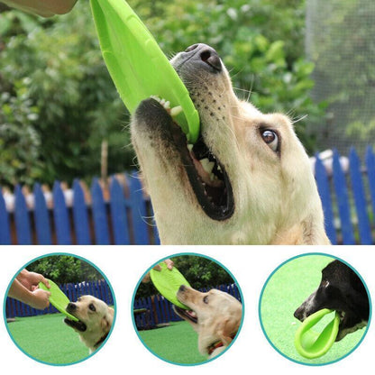 Frisbee Toy for Dogs Outdoor Fetch Training Soft Rubber Pet Flying Disc 18cm - Orange