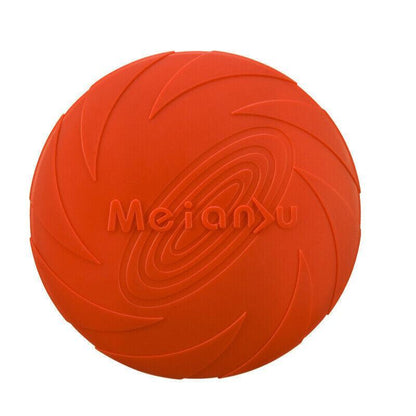 Frisbee Toy for Dogs Outdoor Fetch Training Soft Rubber Pet Flying Disc 18cm - Orange