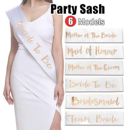 Bridal Party Sash Rose Gold Bride Bridesmaid Maid Honour Mother Hens Night Wear - Mother Of The Bride