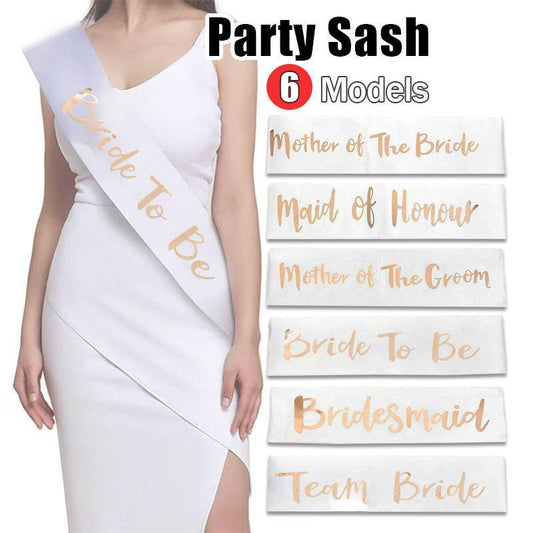 Bridal Party Sash Rose Gold Bride Bridesmaid Maid Honour Mother Hens Night Wear - Mother Of The Bride