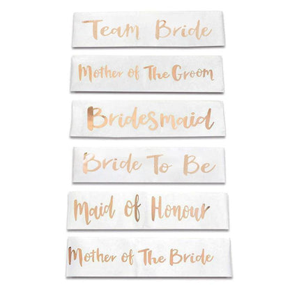 Bridal Party Sash Rose Gold Bride Bridesmaid Maid Honour Mother Hens Night Wear - Mother Of The Bride