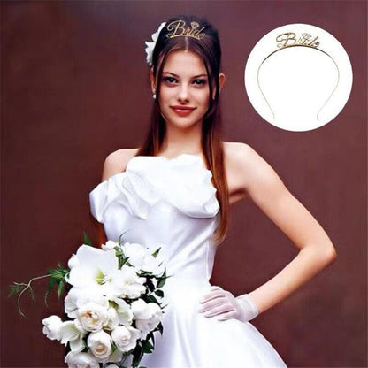 Bride To Be Hen Veil Sash Tiara Hens Night Bridal Shower Kitchen Tea Accessories - Gold Tiara