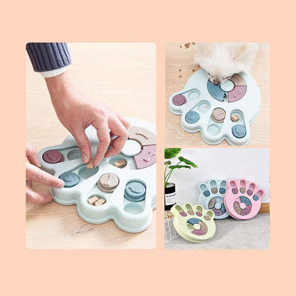 Dog Treat Dispenser Food Puzzle Toy Interactive Training Feeder Pet Supply Bowl - Hexagon-Green