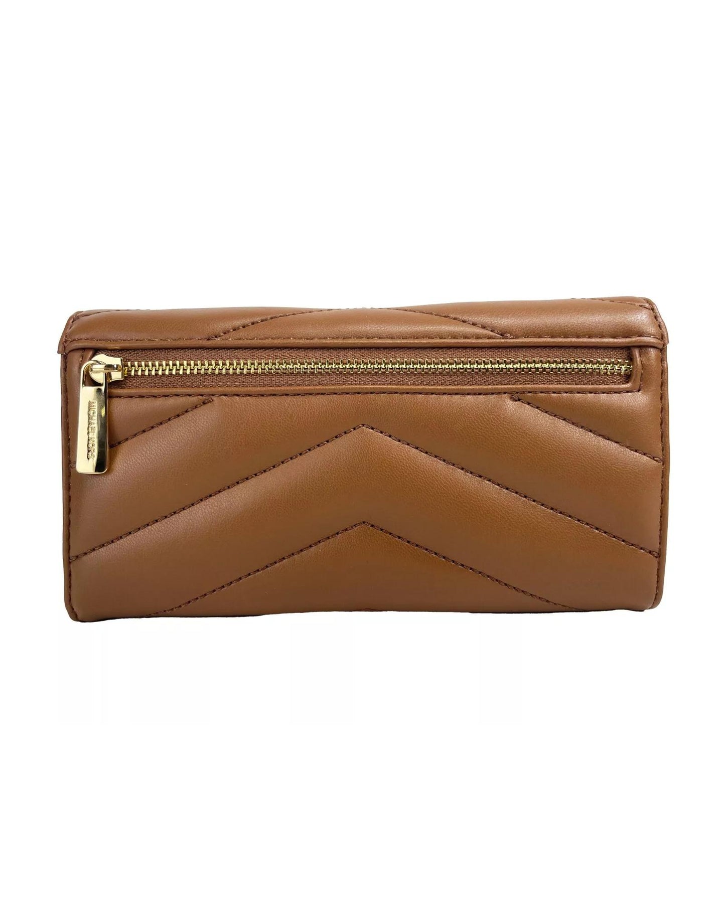 Michael Kors Women's Jet Set Travel Large Quilted Leather Trifold Wallet Brown - One Size