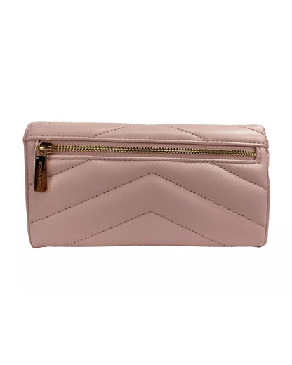 Michael Kors Women's Jet Set Travel Large Quilted Leather Trifold Wallet Powder Blush - One Size