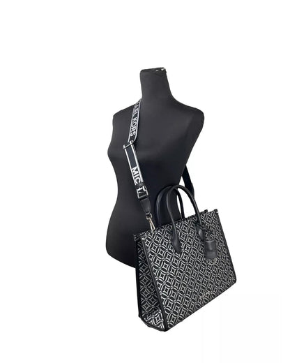 Michael Kors Women's Mirella Medium Top Zip Crossbody Tote Bag Black - One Size