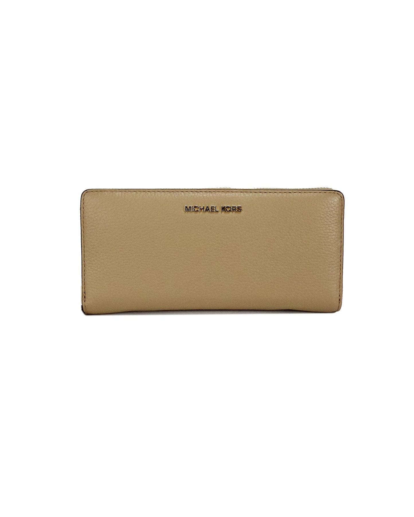 Michael Kors Women's Jet Set Travel Large Camel Leather Continental Wristlet Wallet - One Size