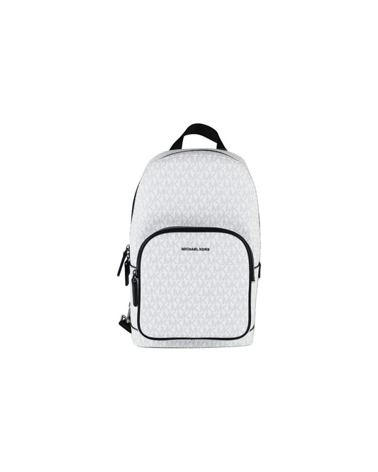 Michael Kors Men's Cooper Medium White Signature PVC Sling Backpack - One Size