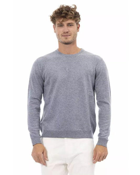 Alpha Studio Men's Light Blue Viscose Sweater - 50 IT