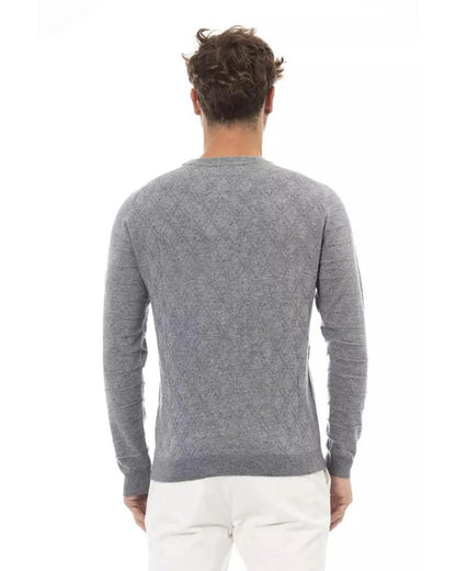 Alpha Studio Men's Gray Viscose Sweater - 46 IT