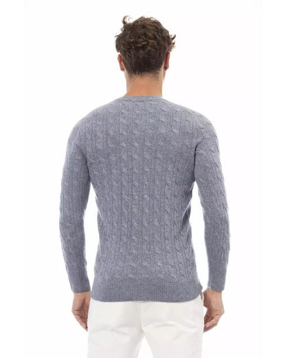 Alpha Studio Men's Light Blue Viscose Sweater - 46 IT