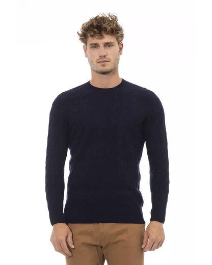 Alpha Studio Men's Blue Viscose Sweater - 46 IT