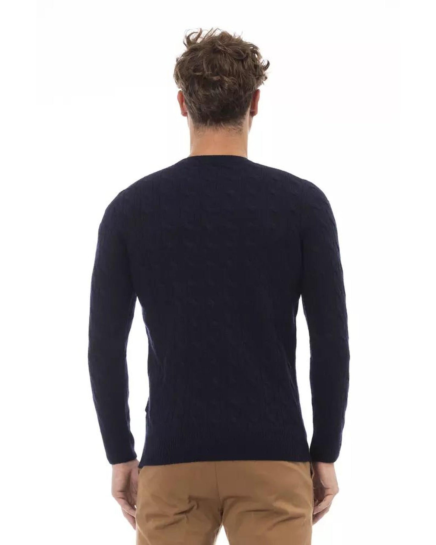 Alpha Studio Men's Blue Viscose Sweater - 46 IT