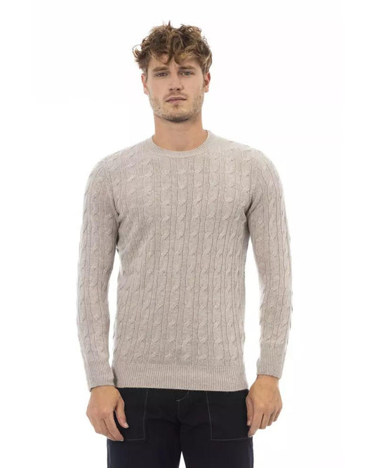 Alpha Studio Men's Beige Viscose Sweater - 48 IT